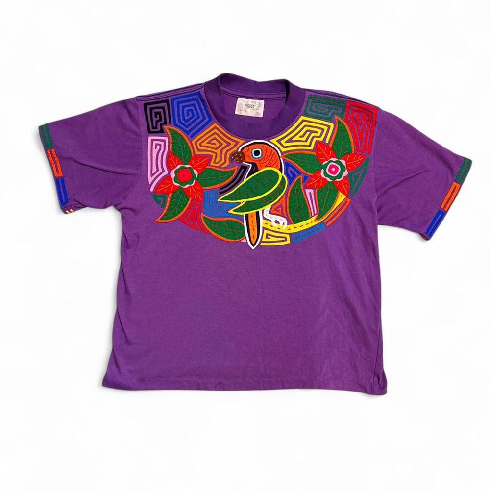 Women's Purple and Multi Tshirt